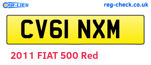 CV61NXM are the vehicle registration plates.