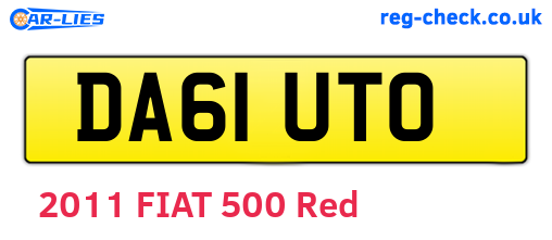 DA61UTO are the vehicle registration plates.