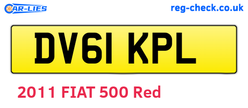 DV61KPL are the vehicle registration plates.