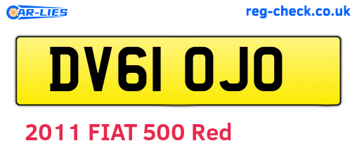 DV61OJO are the vehicle registration plates.