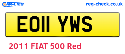 EO11YWS are the vehicle registration plates.