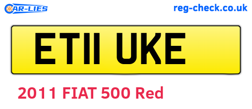 ET11UKE are the vehicle registration plates.