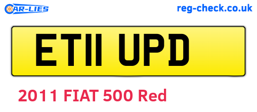 ET11UPD are the vehicle registration plates.