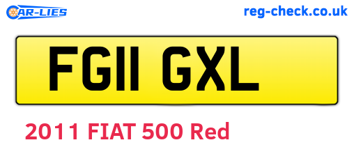 FG11GXL are the vehicle registration plates.