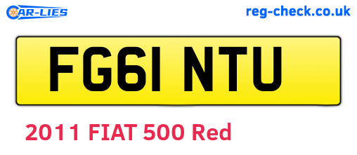 FG61NTU are the vehicle registration plates.