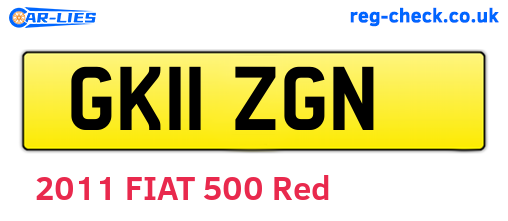 GK11ZGN are the vehicle registration plates.
