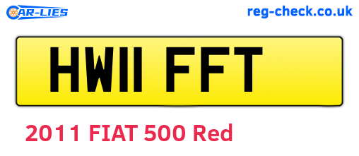 HW11FFT are the vehicle registration plates.