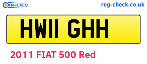 HW11GHH are the vehicle registration plates.