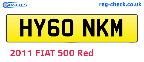 HY60NKM are the vehicle registration plates.