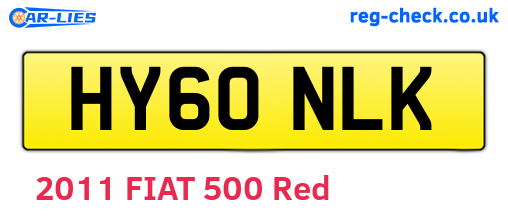 HY60NLK are the vehicle registration plates.