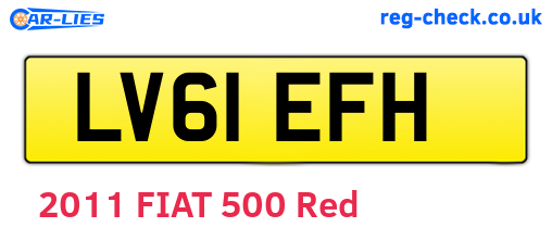 LV61EFH are the vehicle registration plates.