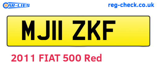 MJ11ZKF are the vehicle registration plates.
