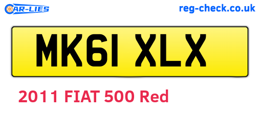 MK61XLX are the vehicle registration plates.