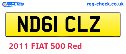 ND61CLZ are the vehicle registration plates.