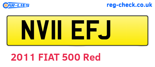 NV11EFJ are the vehicle registration plates.