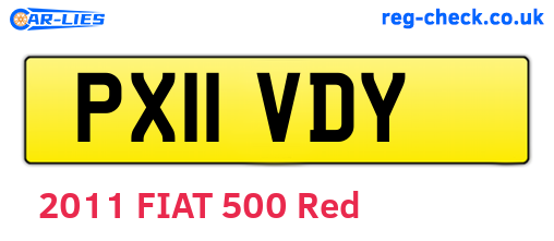 PX11VDY are the vehicle registration plates.
