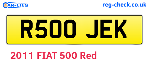R500JEK are the vehicle registration plates.