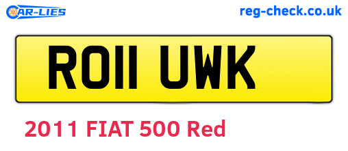 RO11UWK are the vehicle registration plates.