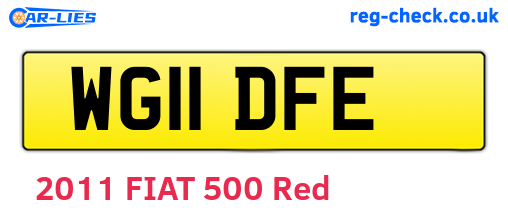 WG11DFE are the vehicle registration plates.