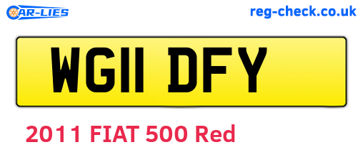 WG11DFY are the vehicle registration plates.