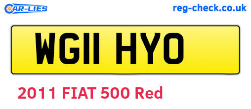 WG11HYO are the vehicle registration plates.