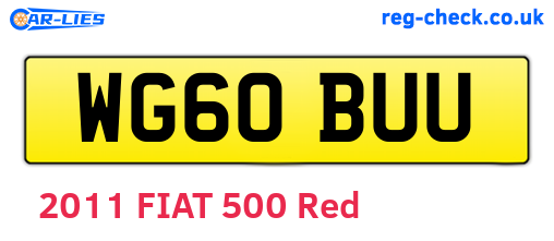 WG60BUU are the vehicle registration plates.