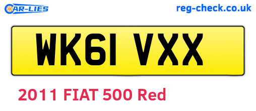 WK61VXX are the vehicle registration plates.