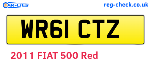 WR61CTZ are the vehicle registration plates.