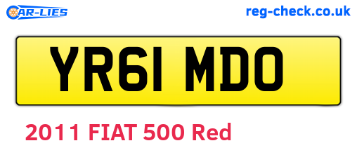 YR61MDO are the vehicle registration plates.