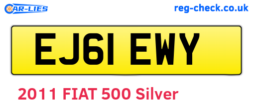 EJ61EWY are the vehicle registration plates.