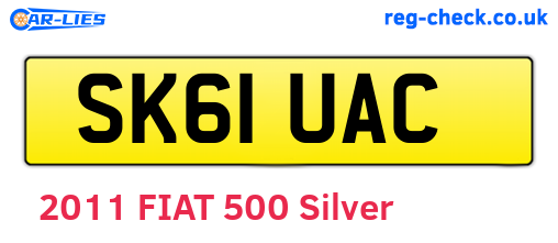 SK61UAC are the vehicle registration plates.