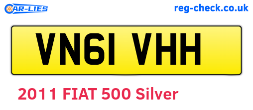 VN61VHH are the vehicle registration plates.