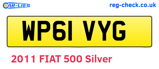 WP61VYG are the vehicle registration plates.