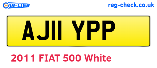 AJ11YPP are the vehicle registration plates.