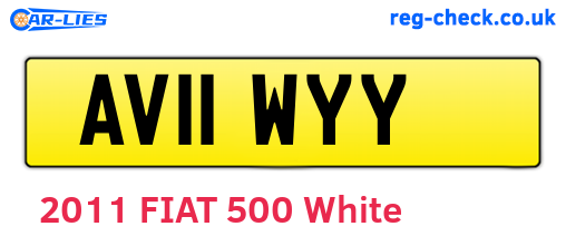 AV11WYY are the vehicle registration plates.