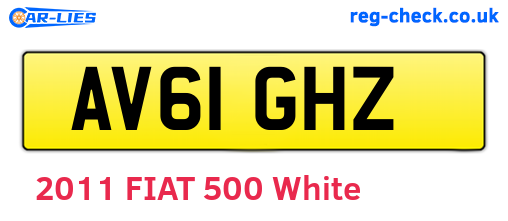 AV61GHZ are the vehicle registration plates.
