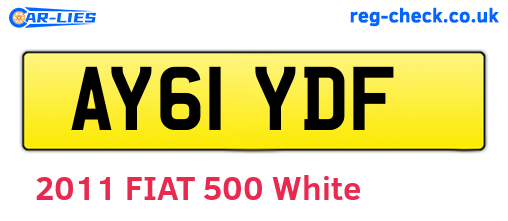 AY61YDF are the vehicle registration plates.