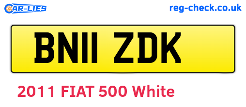 BN11ZDK are the vehicle registration plates.