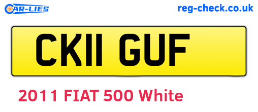 CK11GUF are the vehicle registration plates.