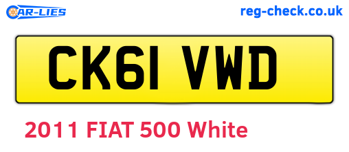 CK61VWD are the vehicle registration plates.