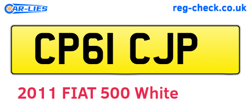 CP61CJP are the vehicle registration plates.