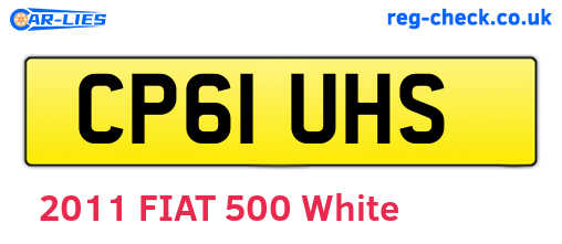 CP61UHS are the vehicle registration plates.