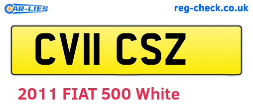 CV11CSZ are the vehicle registration plates.
