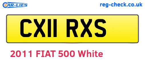 CX11RXS are the vehicle registration plates.