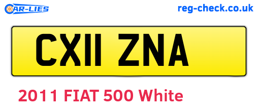 CX11ZNA are the vehicle registration plates.