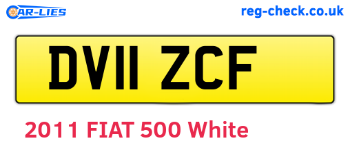DV11ZCF are the vehicle registration plates.