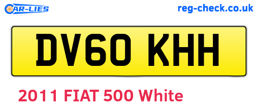 DV60KHH are the vehicle registration plates.