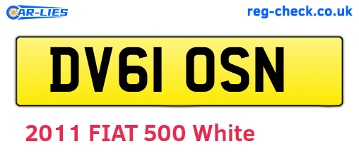 DV61OSN are the vehicle registration plates.