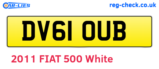 DV61OUB are the vehicle registration plates.