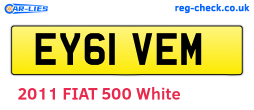 EY61VEM are the vehicle registration plates.